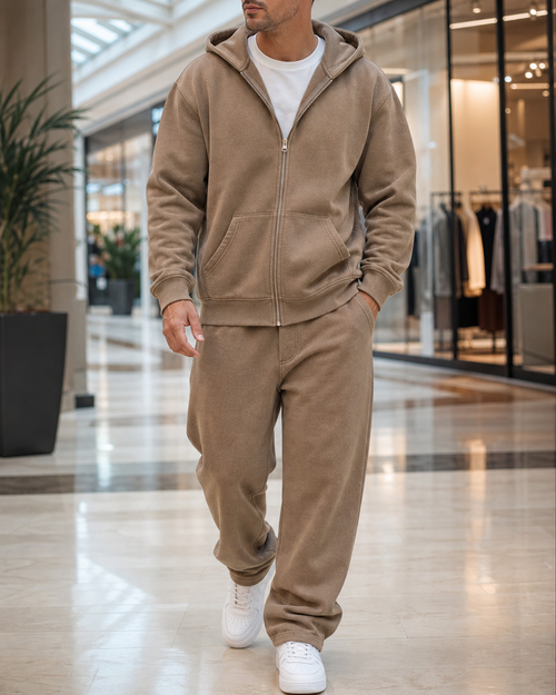 Ezy Washed Cotton Hooded Zip-Up