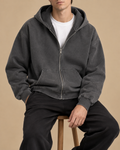 Ezy Washed Cotton Hooded Zip-Up