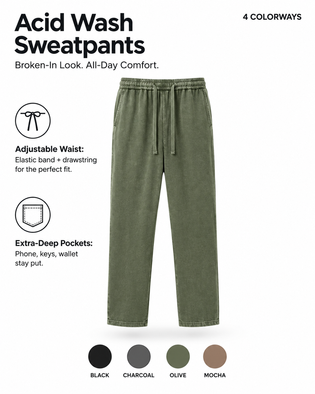 Ezy Washed Cotton Sweats
