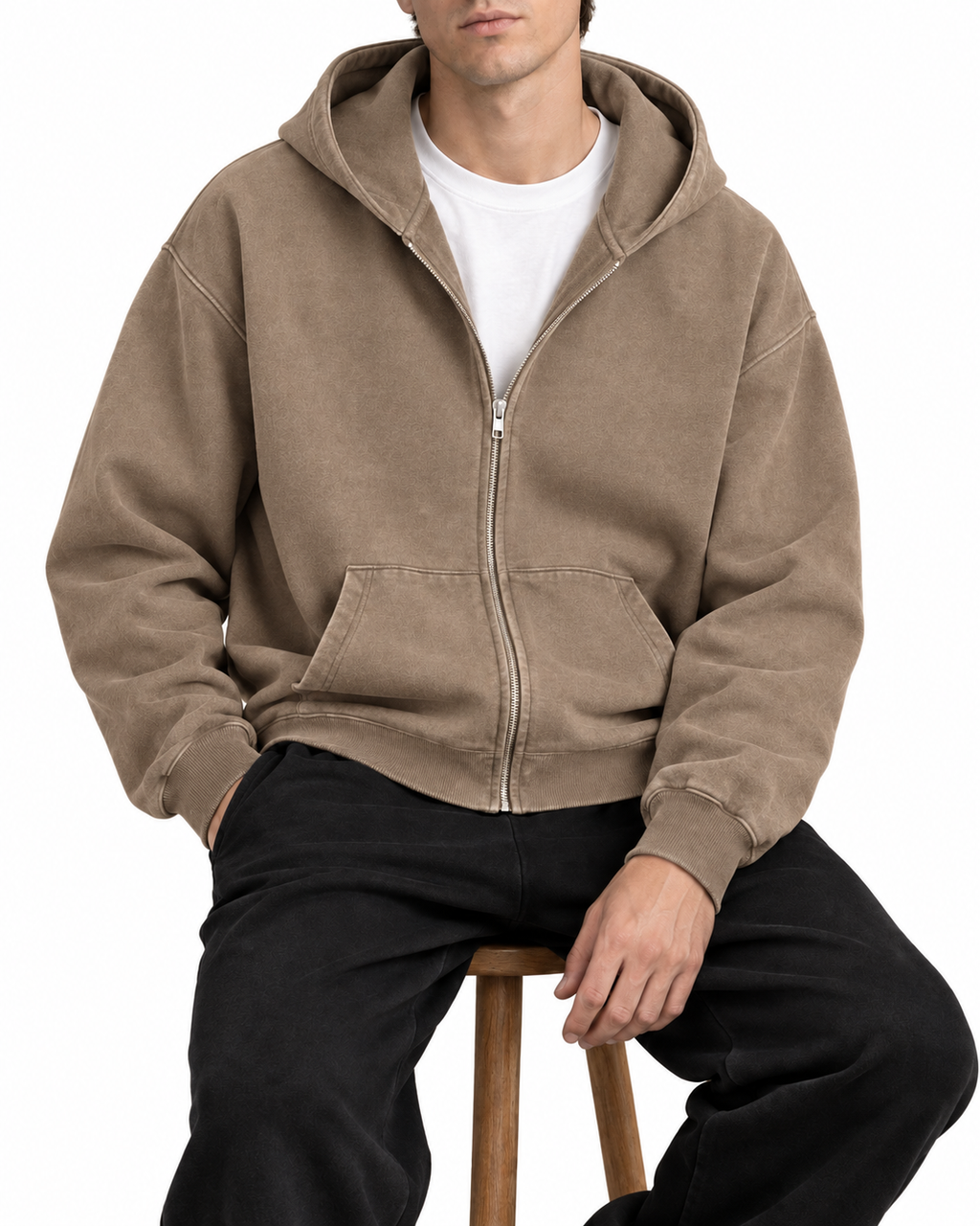 Ezy Washed Cotton Hooded Zip-Up