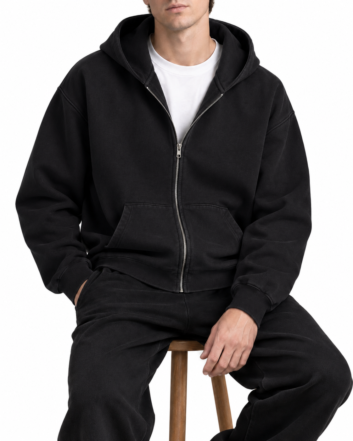 Ezy Washed Cotton Hooded Zip-Up